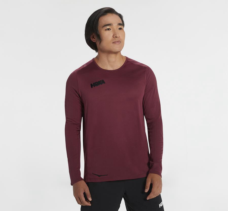 Hoka One One Performance Lång Sleeve Top Herr - Bröst - HALYF-5734